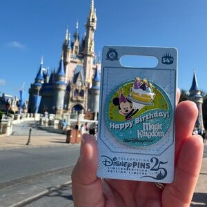 Disney Magic Kingdom 25th Anniversary Pin with Mickey and Cake